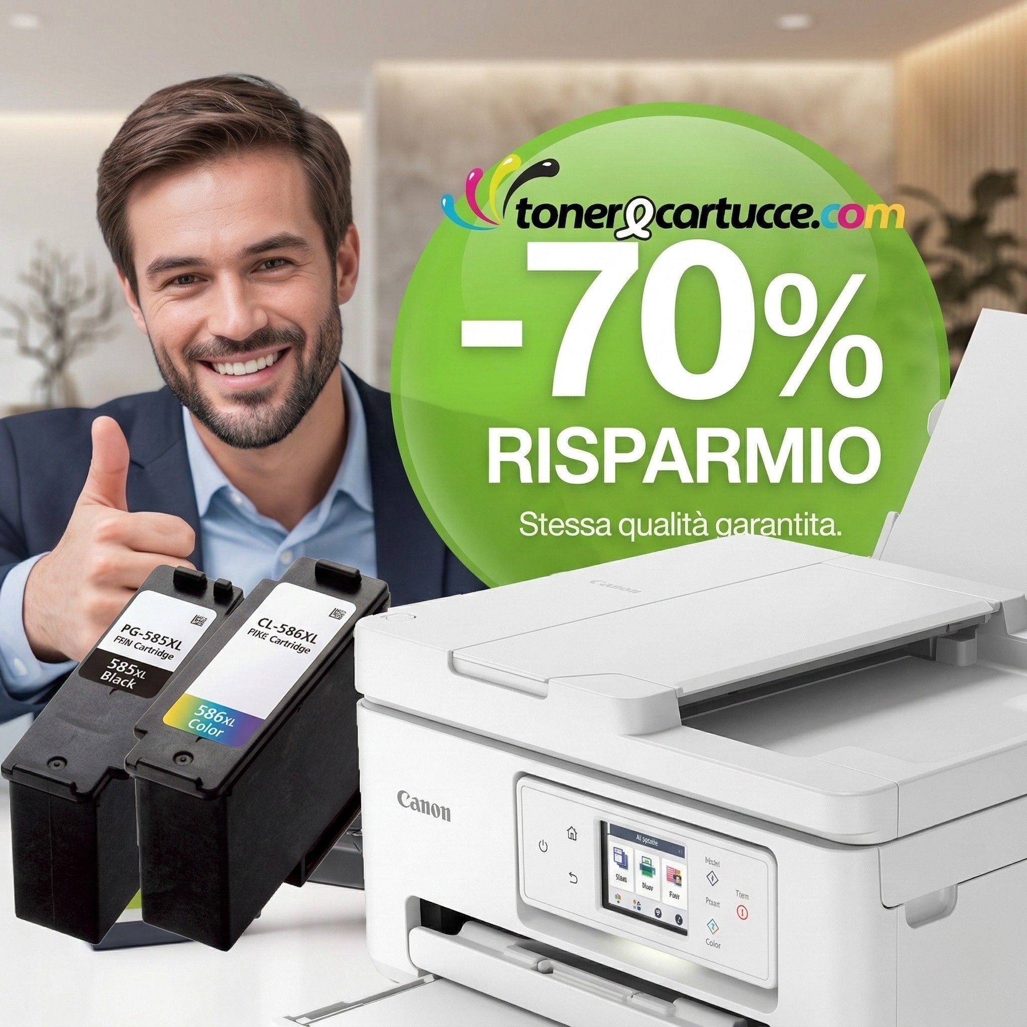 Cartucce Canon PG-585XL e CL-586XL Compatibili per PIXMA TS7650i e TS7750i
